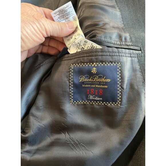 Brooks Bros Saxon dark gray two button wool suit jacket size 44L - Picture 5 of 7
